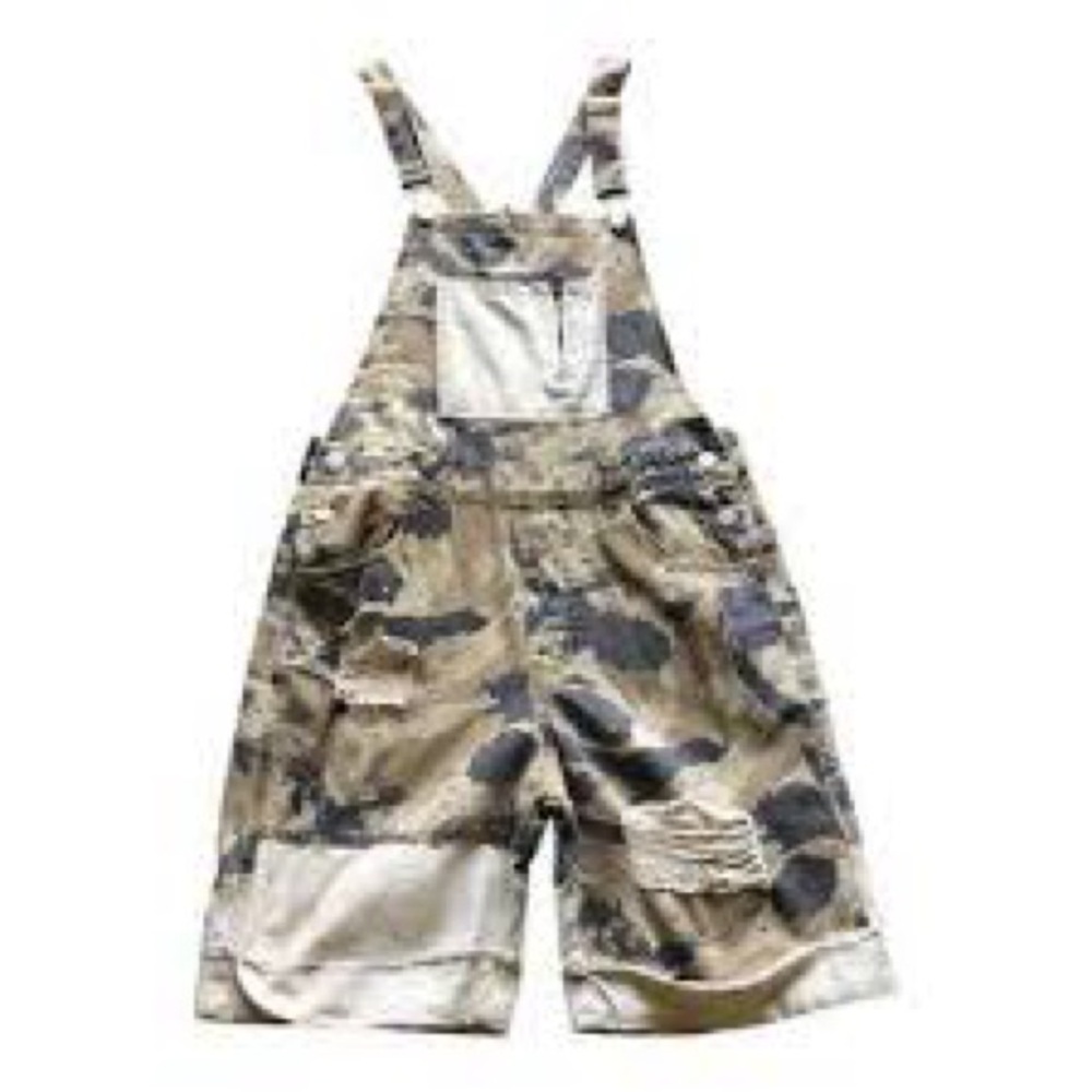 POL Camouflage Print Woven Short Overalls Small NWOT - Picture 2 of 8